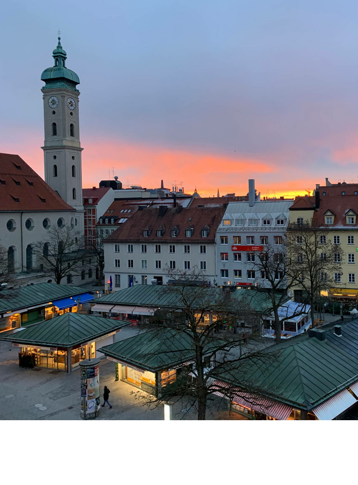 View from LOUIS Hotel to Viktualienmarkt in Munich