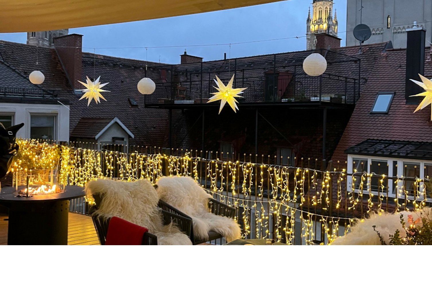 Christmas decorations on the roof terrace of the LOUIS Hotel Munich