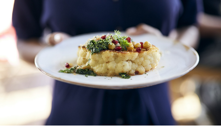 Cauliflower Steak at Grillroom restaurant at LOUIS Hotel Munich