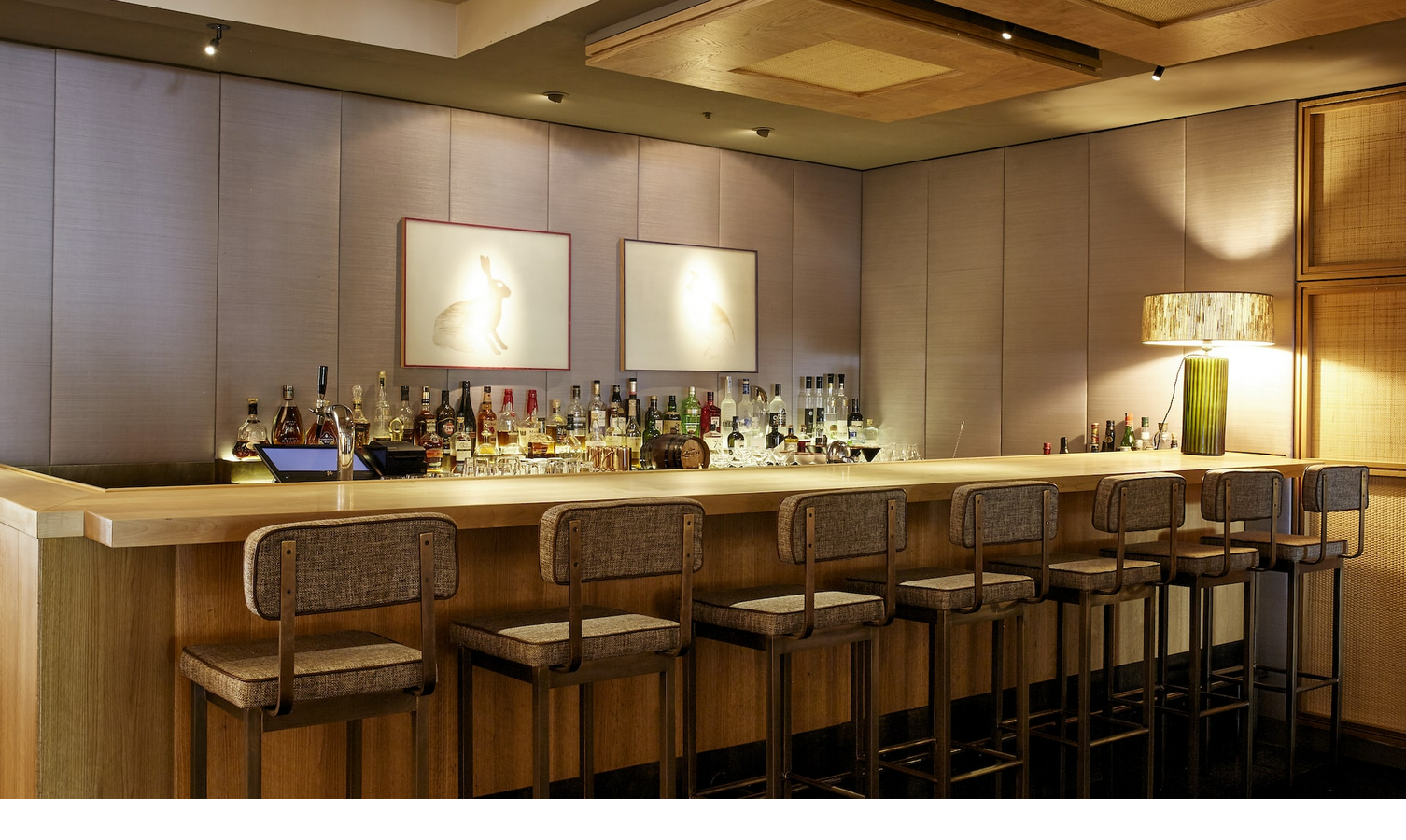 Bar decor and barstools in the Sparkling bar at the LOUIS Hotel Munich